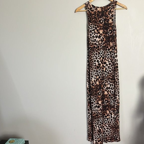 H&M leopard print maxi length tank top style dress medium - Picture 4 of 6